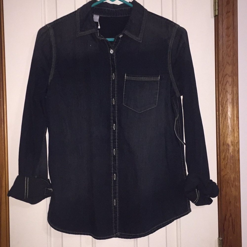 Jean button up top